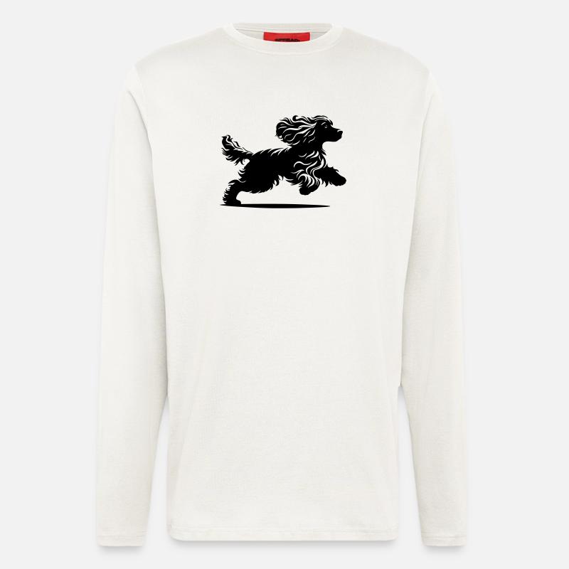 Cocker Spaniel - Manches longues bio décontracté fabriqué en UE - OFF WHITE