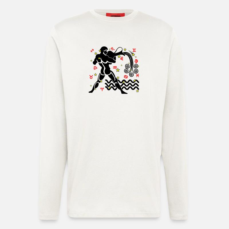 Sternzeichen Stern Logo Wassermann - Langarmshirt - made by SPREAD  - OFF WHITE