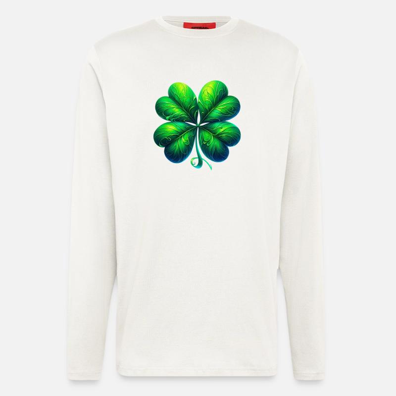 Vierblättriges Kleeblatt - Langarmshirt - made by SPREAD  - OFF WHITE