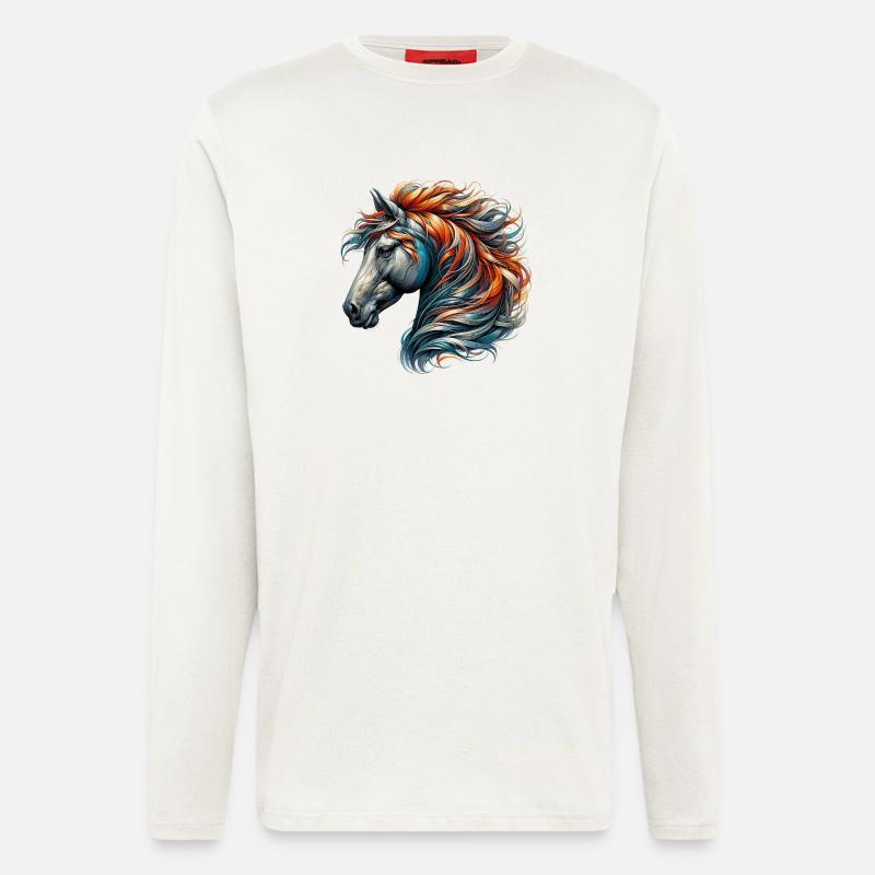 Pferd - Langarmshirt - made by SPREAD  - OFF WHITE