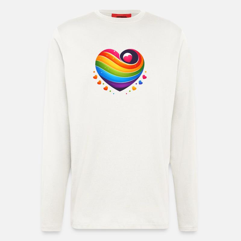 Rainbow Heart - Langarmshirt - made by SPREAD  - OFF WHITE