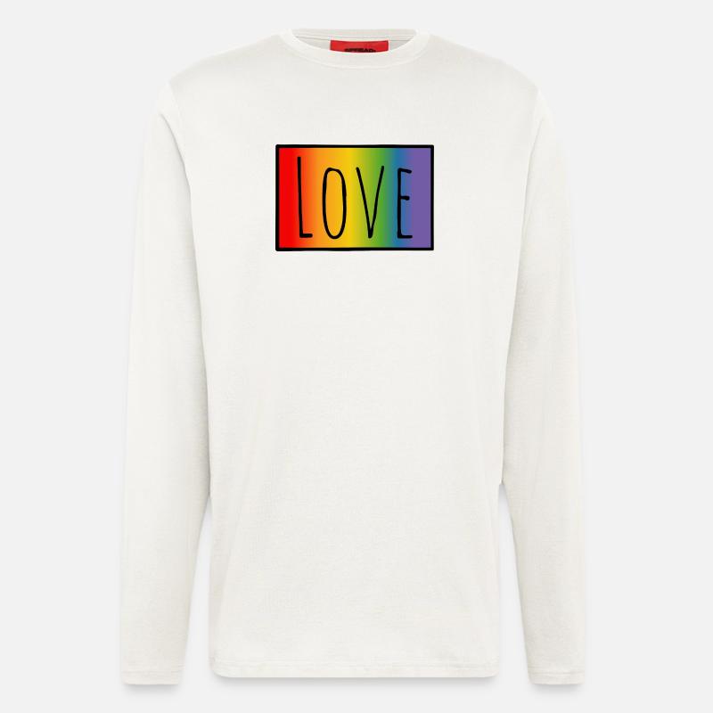 CSD Tshirt Regenbogen Love - Langarmshirt - made by SPREAD  - OFF WHITE
