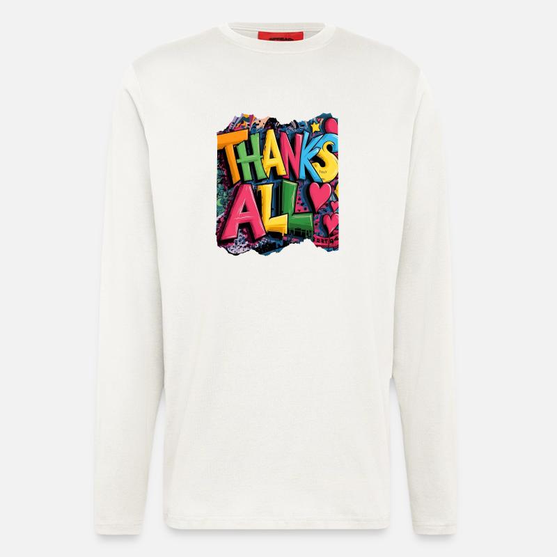 Frohes Dankeschön Graffiti Design - Langarmshirt - made by SPREAD  - OFF WHITE