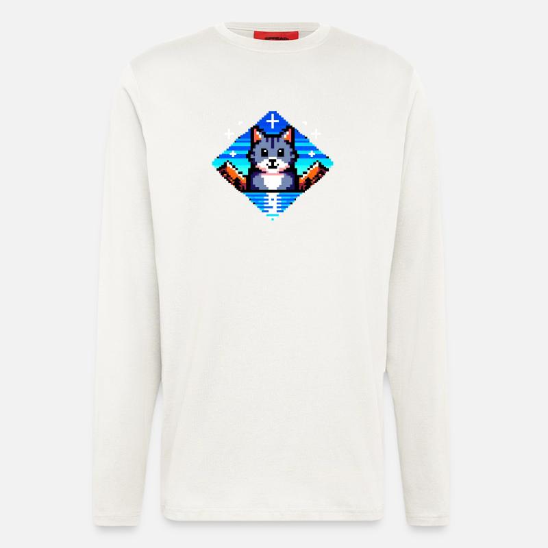 Pixel Cat - Langarmshirt - made by SPREAD  - OFF WHITE