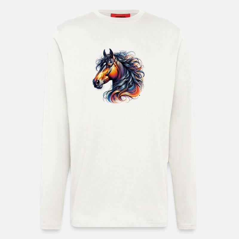 Cheval - Manches longues bio décontracté fabriqué en UE - OFF WHITE