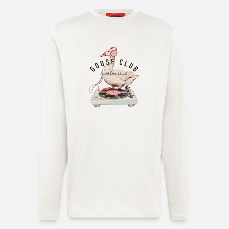 Tanzende Gans DJ Logo - Langarmshirt - made by SPREAD - OFF WHITE