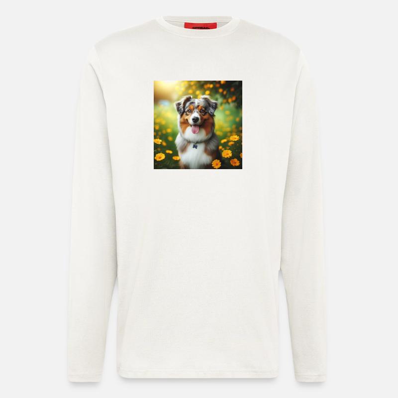 Australischer Schäferhund - Langarmshirt - made by SPREAD  - OFF WHITE