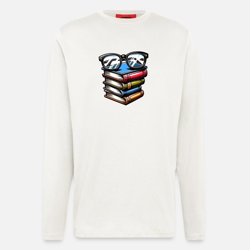 Book Smarts: The Scholarly Stack - Longsleeve - made by SPREAD  - OFF WHITE
