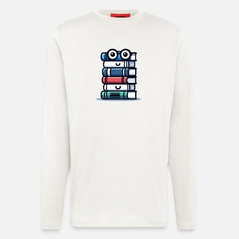 Book Buddy: The Literary Stack - Longsleeve - made by SPREAD  - OFF WHITE