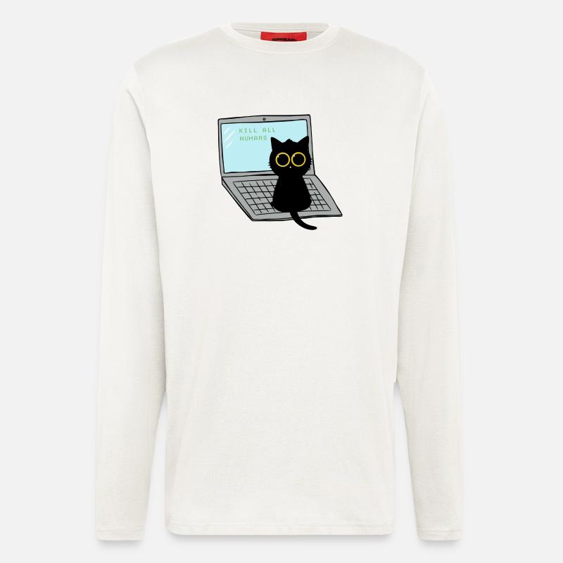 Kill All Humans Cat - Langarmshirt - made by SPREAD  - OFF WHITE