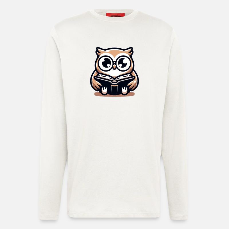 Wise Owl Reader Bookish Charm - Longsleeve - made by SPREAD  - OFF WHITE