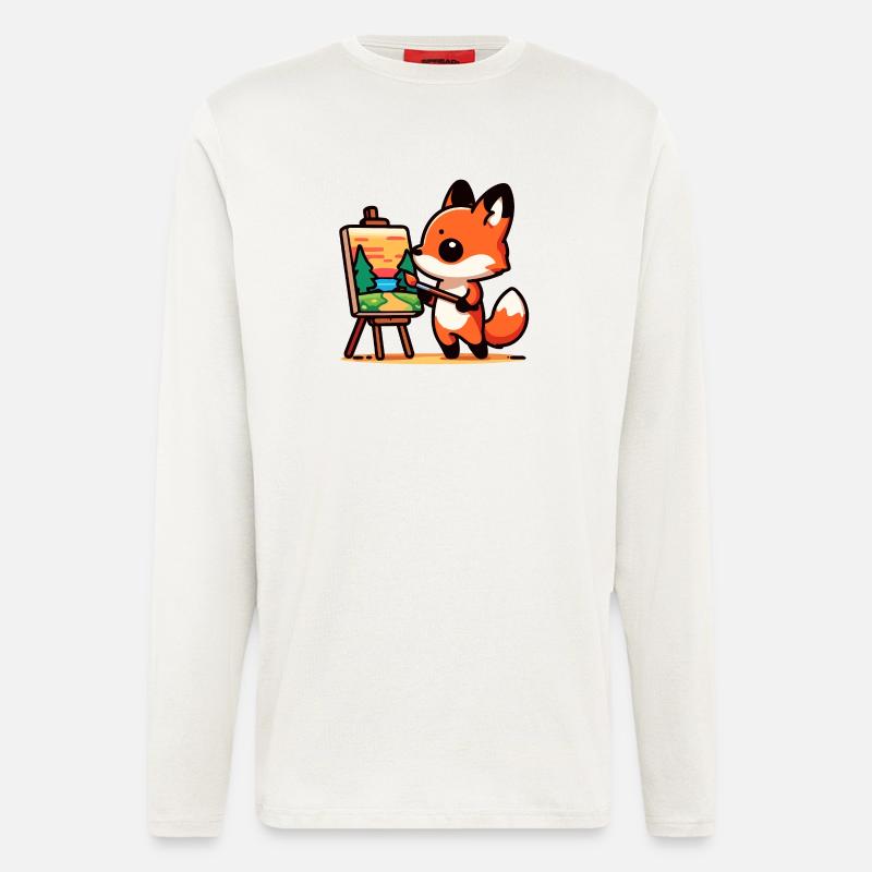 Fox Palette: Der Waldmaler - Langarmshirt - made by SPREAD  - OFF WHITE