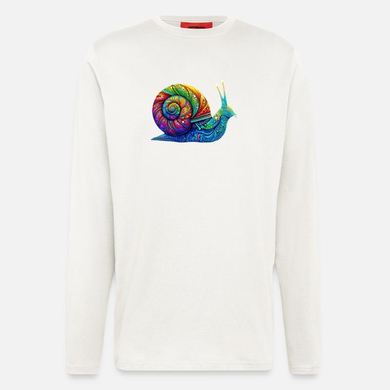 Escargot - Manches longues bio décontracté fabriqué en UE - OFF WHITE