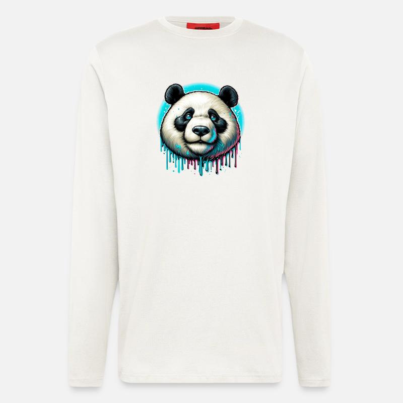 Panda - Manches longues bio décontracté fabriqué en UE - OFF WHITE
