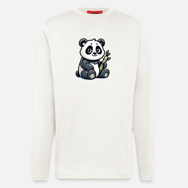 Bamboo Buddy: Der Content-Panda - Langarmshirt - made by SPREAD  - OFF WHITE