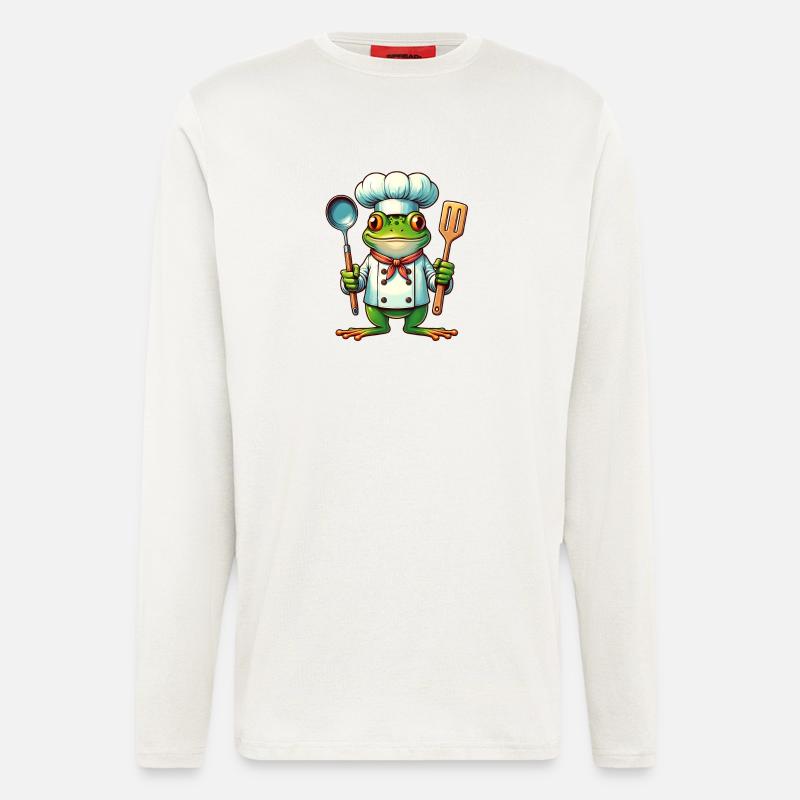 Chef Frog Funny Kitchen Design - Longsleeve - made by SPREAD  - OFF WHITE