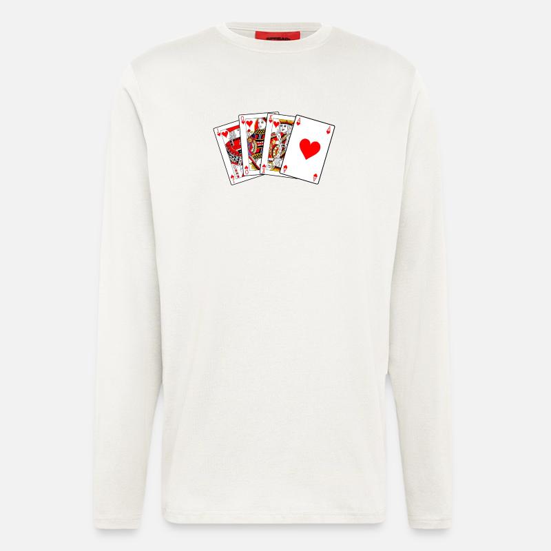 Bube Dame König Ass - Langarmshirt - made by SPREAD  - OFF WHITE