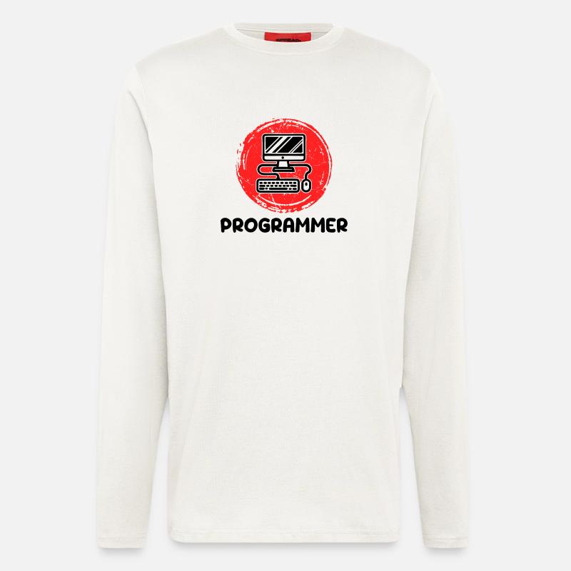 Computer Developer Programmierer Code Skripting - Langarmshirt - made by SPREAD  - OFF WHITE