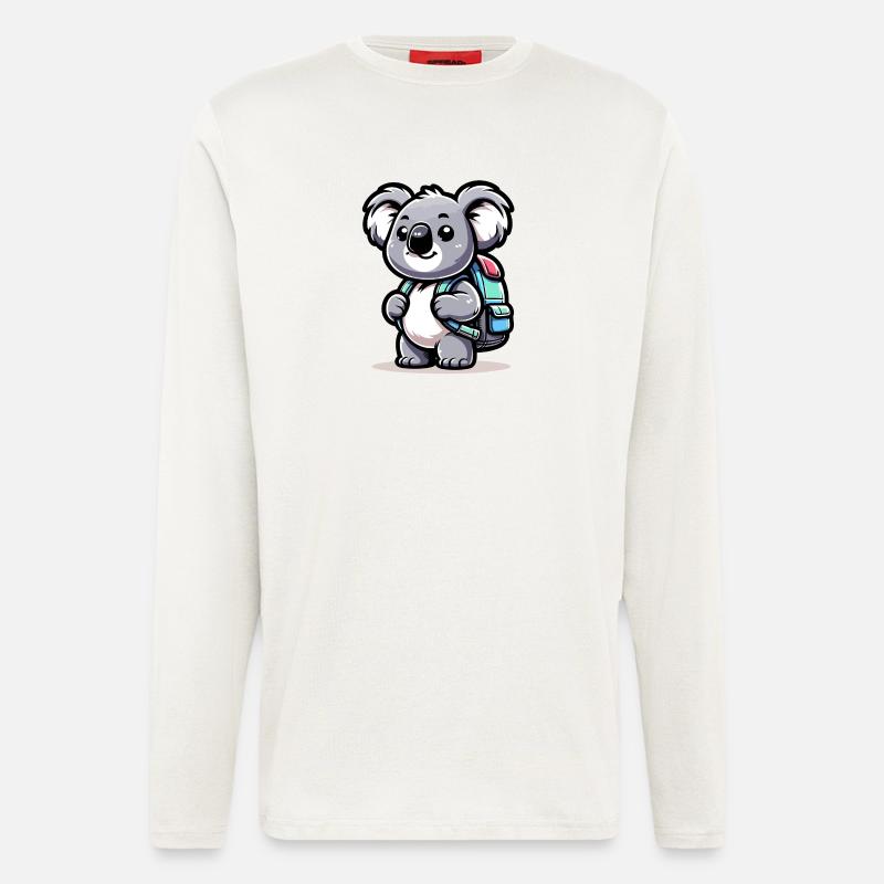 Backpacker-Koala: Der Globetrotter-Kumpel - Langarmshirt - made by SPREAD  - OFF WHITE