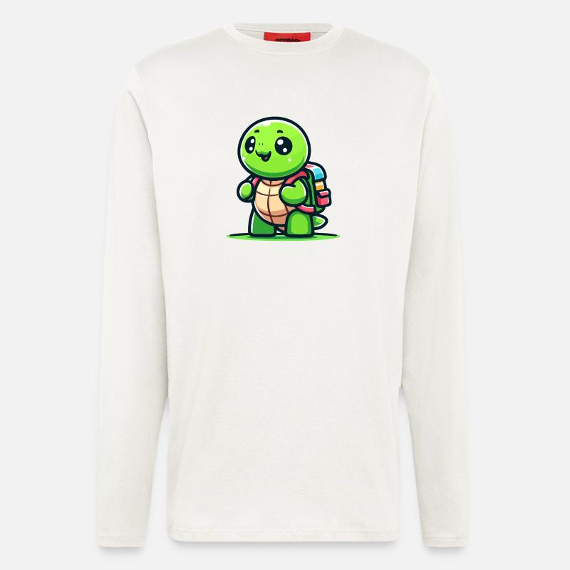 Trailblazer Turtle: Der Entdecker - Langarmshirt - made by SPREAD  - OFF WHITE