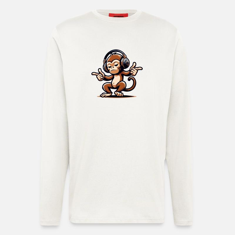Der Mix Master Monkey - Langarmshirt - made by SPREAD  - OFF WHITE