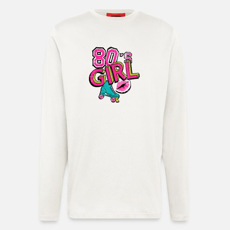 80er Jahre Mädchen Rollschuh - Langarmshirt - made by SPREAD  - OFF WHITE