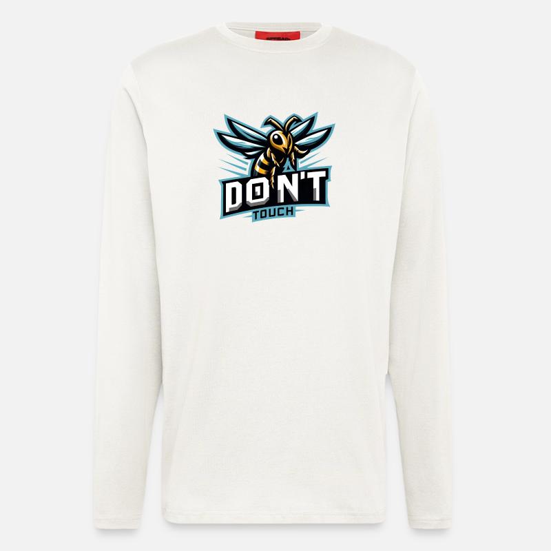 Gaming Logo Aggressive Biene Don't Touch - Langarmshirt - made by SPREAD  - OFF WHITE