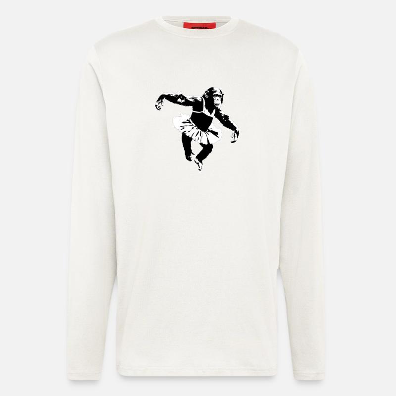 Dancing Chimpanzee - Longsleeve - made by SPREAD  - OFF WHITE