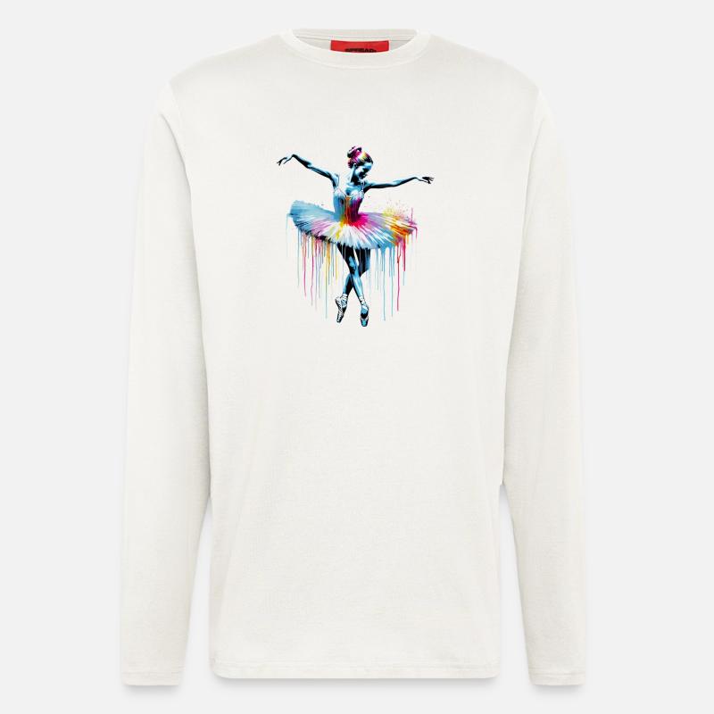 Balletttänzerin mit Tutu - Langarmshirt - made by SPREAD  - OFF WHITE
