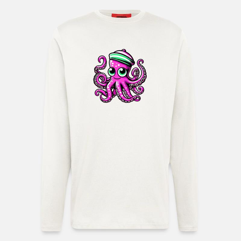 Krake - Langarmshirt - made by SPREAD - OFF WHITE
