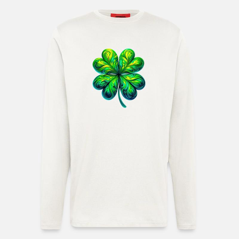 Vierblättriges Kleeblatt - Langarmshirt - made by SPREAD  - OFF WHITE