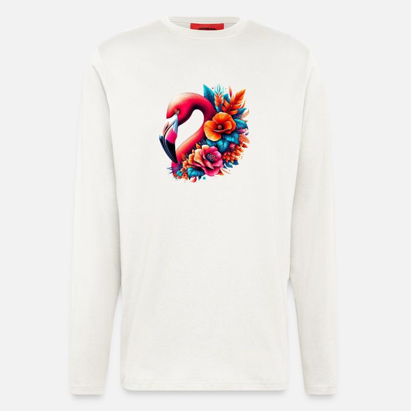 Flamingo - Langarmshirt - made by SPREAD  - OFF WHITE