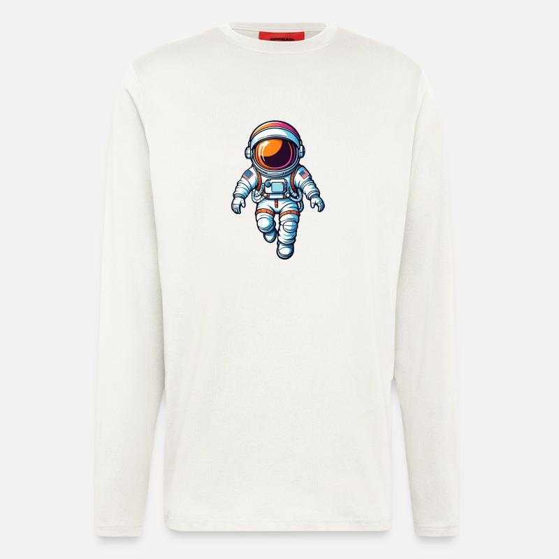 Bunter Cartoon-Astronaut - Langarmshirt - made by SPREAD  - OFF WHITE
