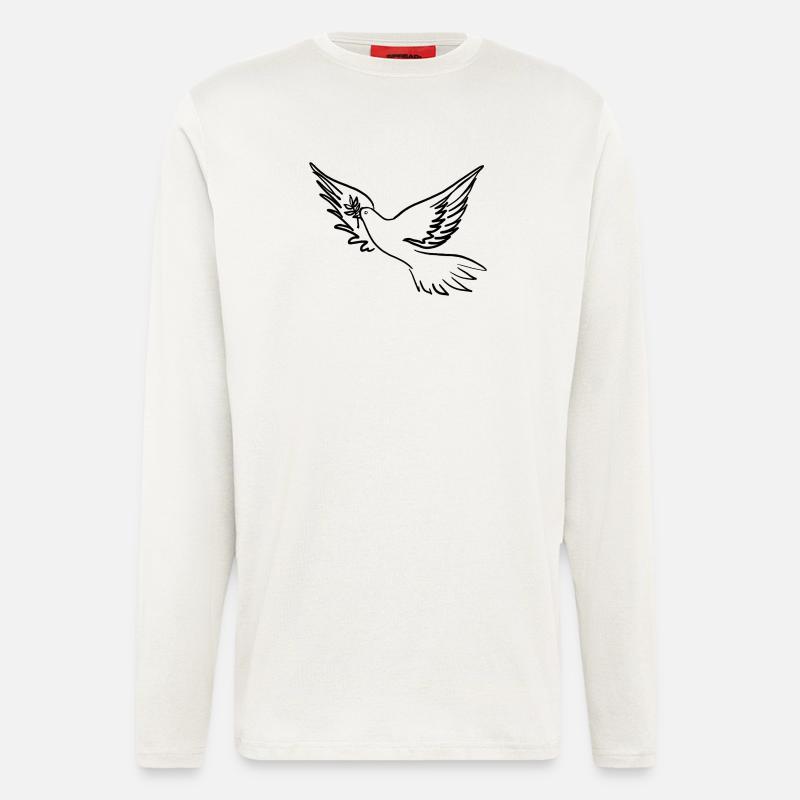 Friedenstaube / Pace / Peace - Langarmshirt - made by SPREAD  - OFF WHITE