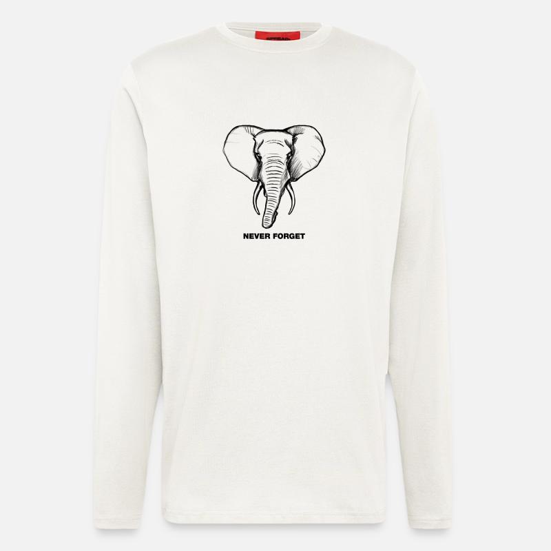 Elephant - Never forget - Longsleeve - made by SPREAD - OFF WHITE