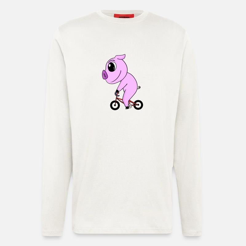 Pig Bicycle - Longsleeve - made by SPREAD - OFF WHITE