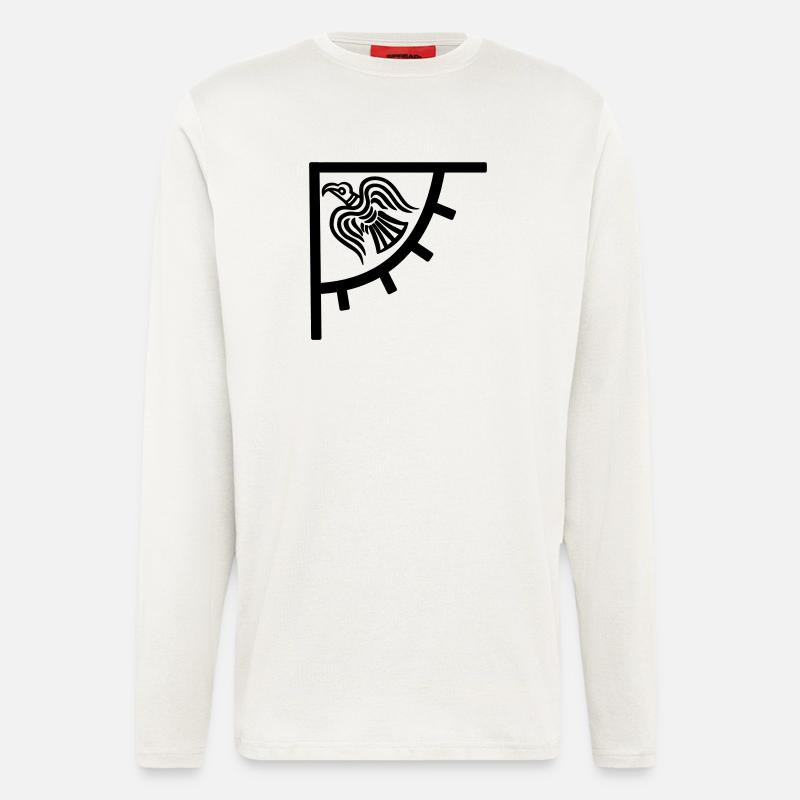 Wikingerflagge Ecke Rabe - Langarmshirt - made by SPREAD  - OFF WHITE