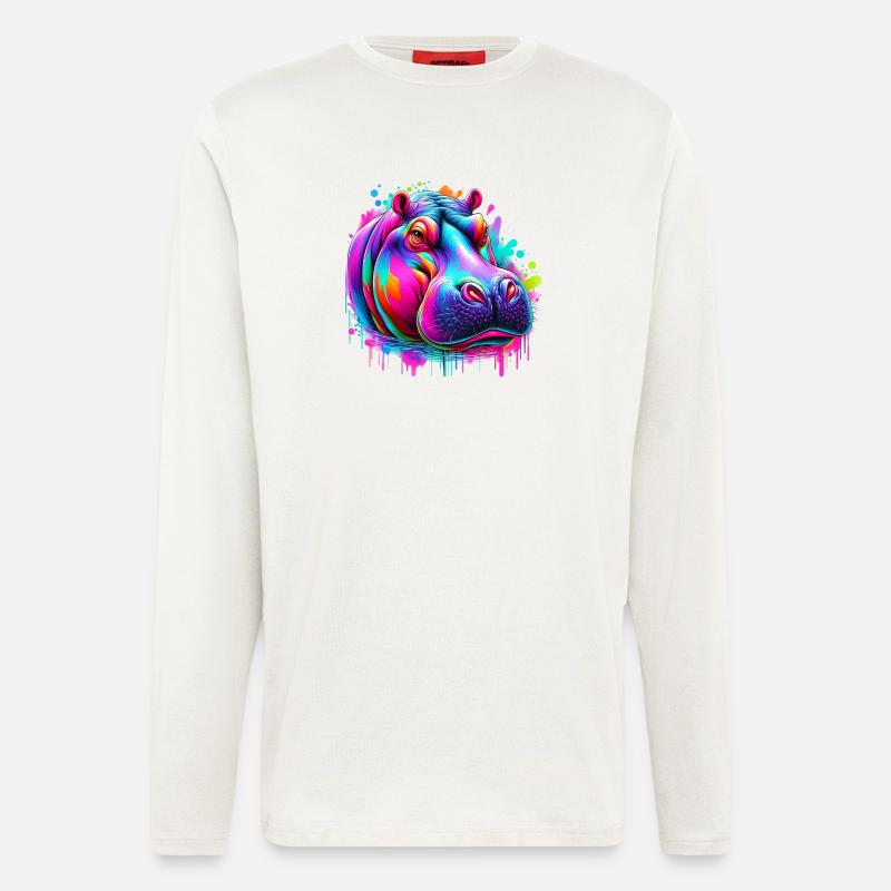 Nilpferd - Langarmshirt - made by SPREAD  - OFF WHITE