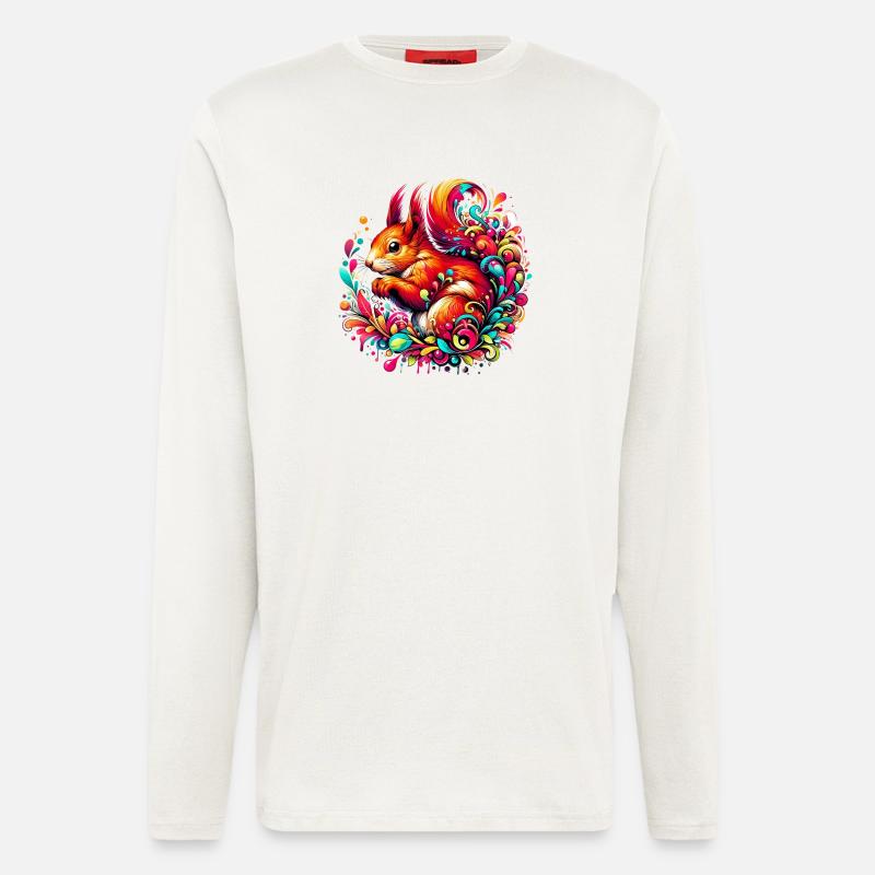 Eichhörnchen - Langarmshirt - made by SPREAD - OFF WHITE