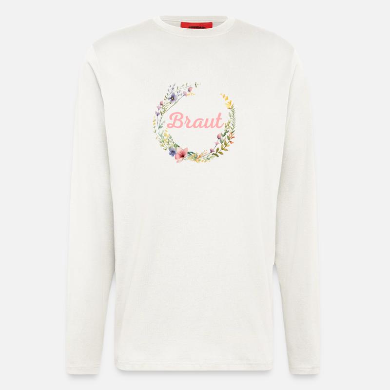 Braut Mädels-Braut! Personalisierbar - Langarmshirt - made by SPREAD  - OFF WHITE