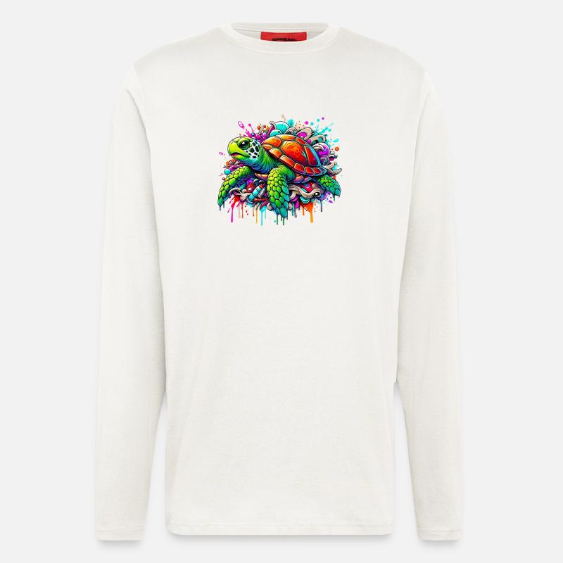 Schildkröte - Langarmshirt - made by SPREAD  - OFF WHITE