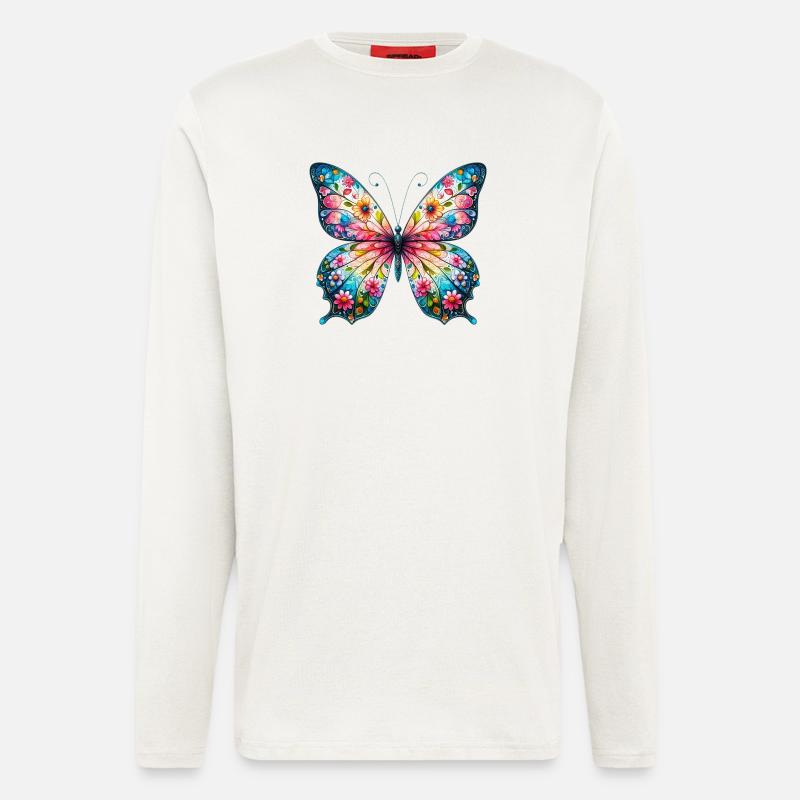 Schmetterling - Langarmshirt - made by SPREAD  - OFF WHITE