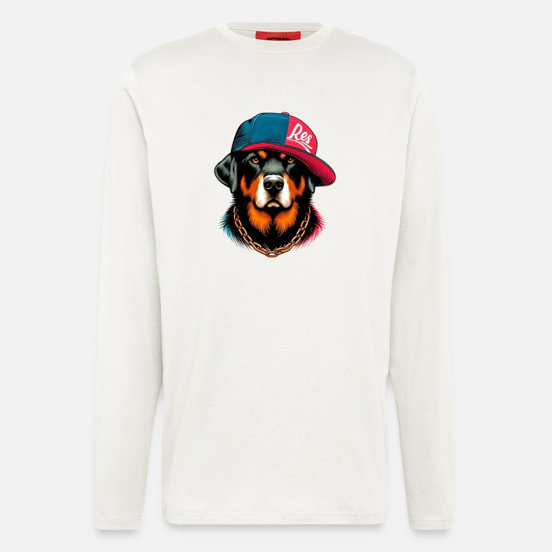 Hund mit Hut - Langarmshirt - made by SPREAD  - OFF WHITE