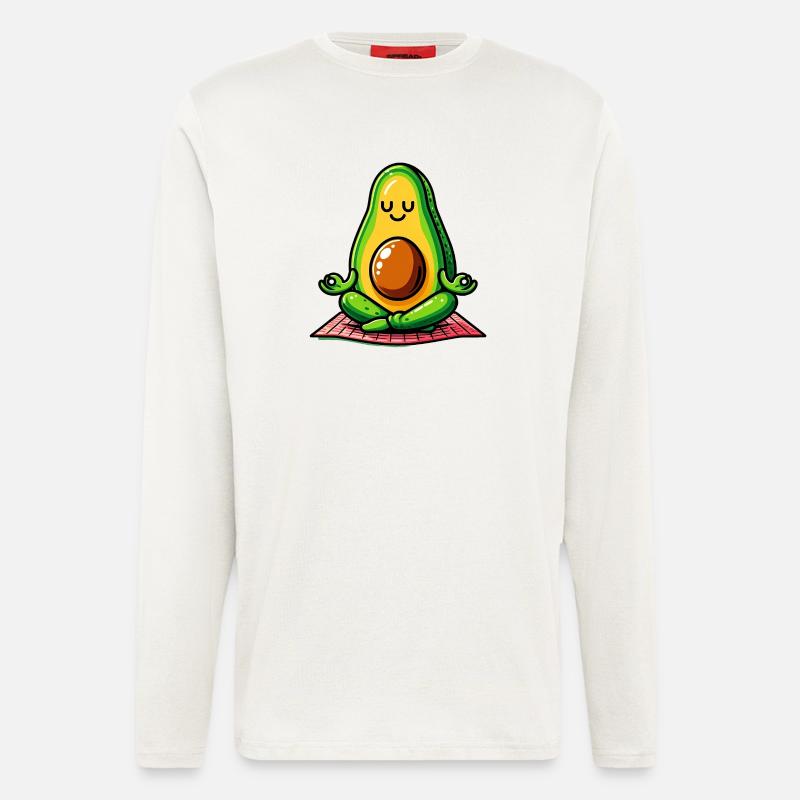 Avocado in Meditation - Langarmshirt - made by SPREAD  - OFF WHITE