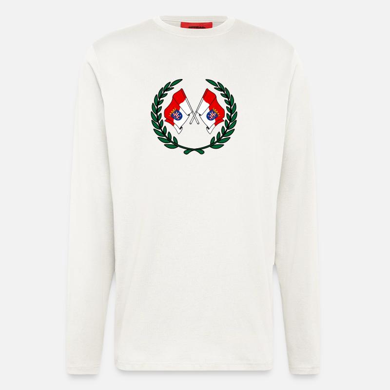Fahnen Hessen Lorbeerkranz - Langarmshirt - made by SPREAD  - OFF WHITE