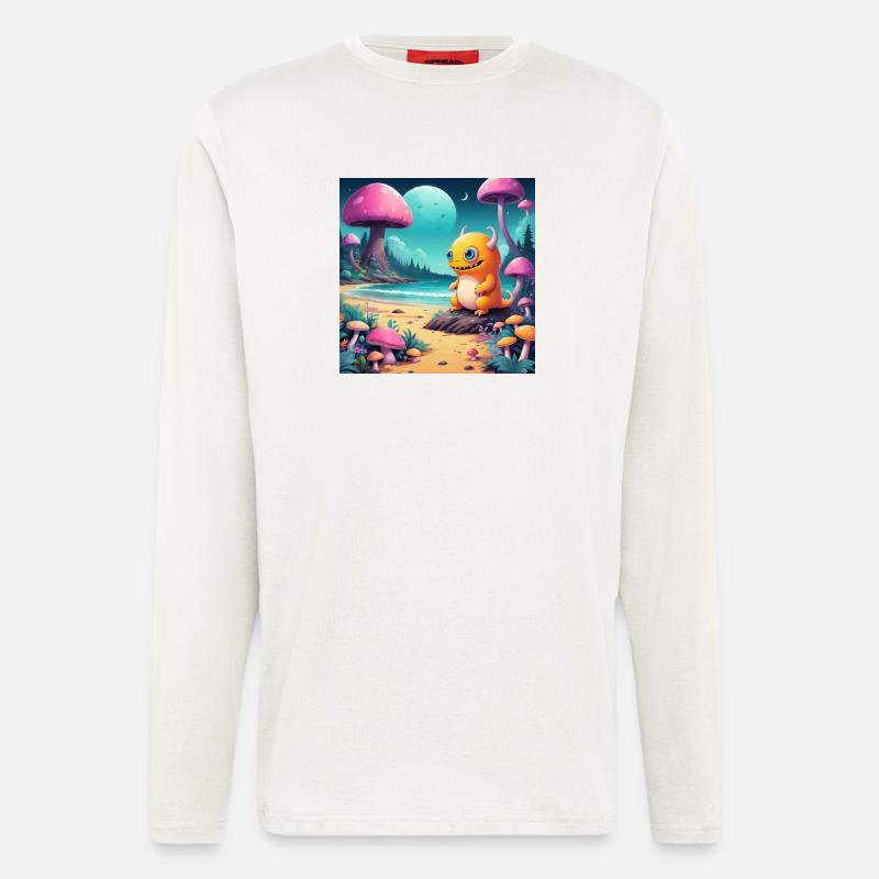 Kleines Monster am Märchenstrand - Langarmshirt - made by SPREAD  - OFF WHITE