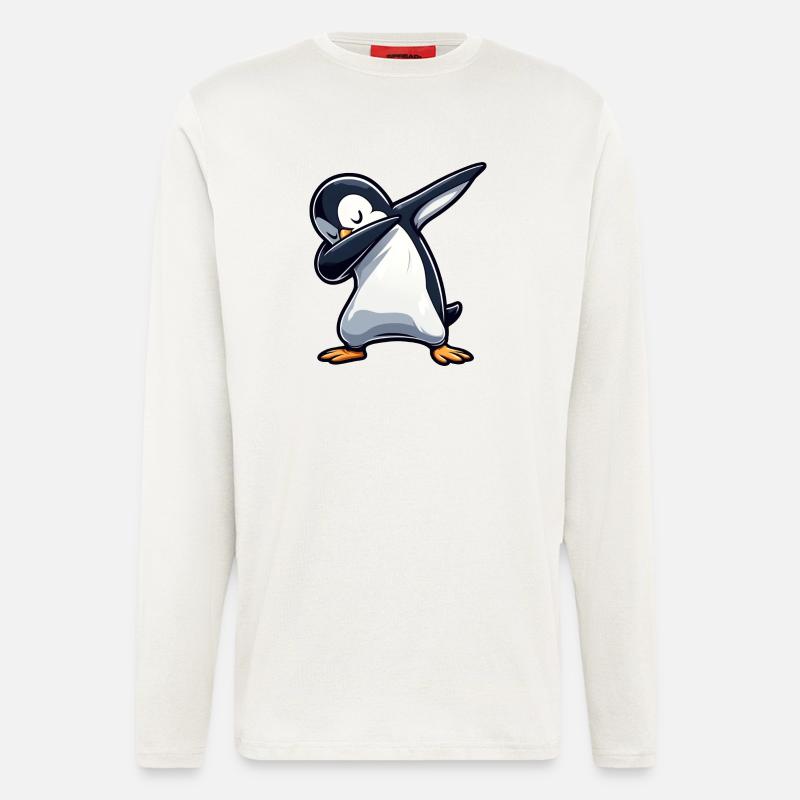 Penguin Dab Dabbing Cool Relaxed - Longsleeve - made by SPREAD  - OFF WHITE