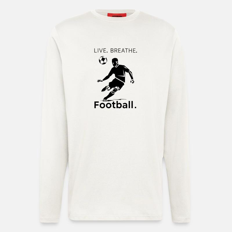 Fußballkunst mit inspirierender Botschaft - Langarmshirt - made by SPREAD  - OFF WHITE