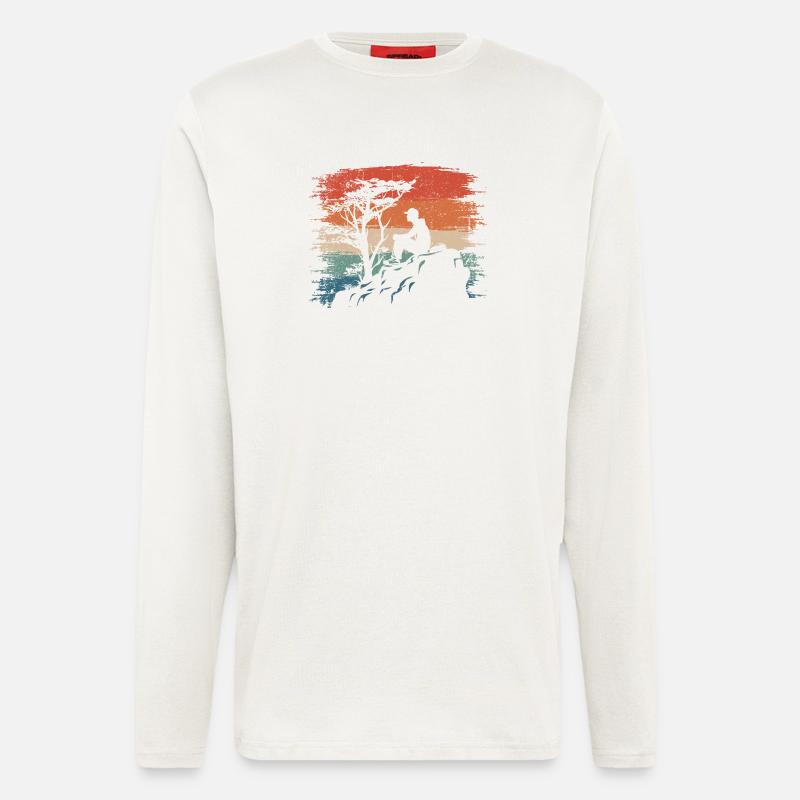 Sunset Cliff Silhouette - Langarmshirt - made by SPREAD  - OFF WHITE