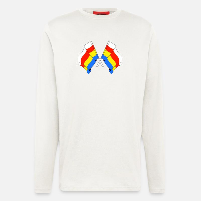 Zwei Flaggen Podlachien - Langarmshirt - made by SPREAD - OFF WHITE